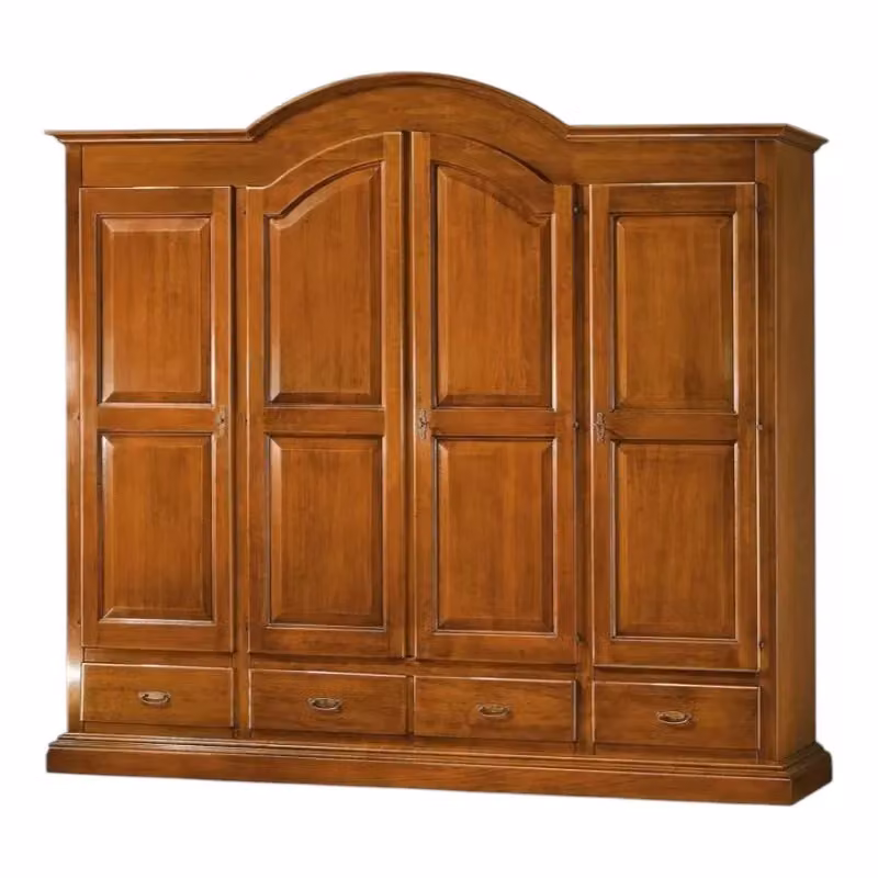 Armadio Arte Povera Mobili 2G in Legno con 4 Porte e 4 Cassetti Tinta Noce L: 234 cm, P: 60 cm, H: 230 cm – 2