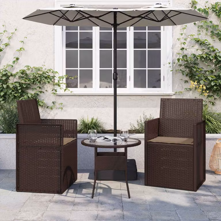 Set di 2 cuscini per seduta vidaXL in poliestere impermeabile, colore tortora, L 47 cm x P 36 cm x H 2 cm