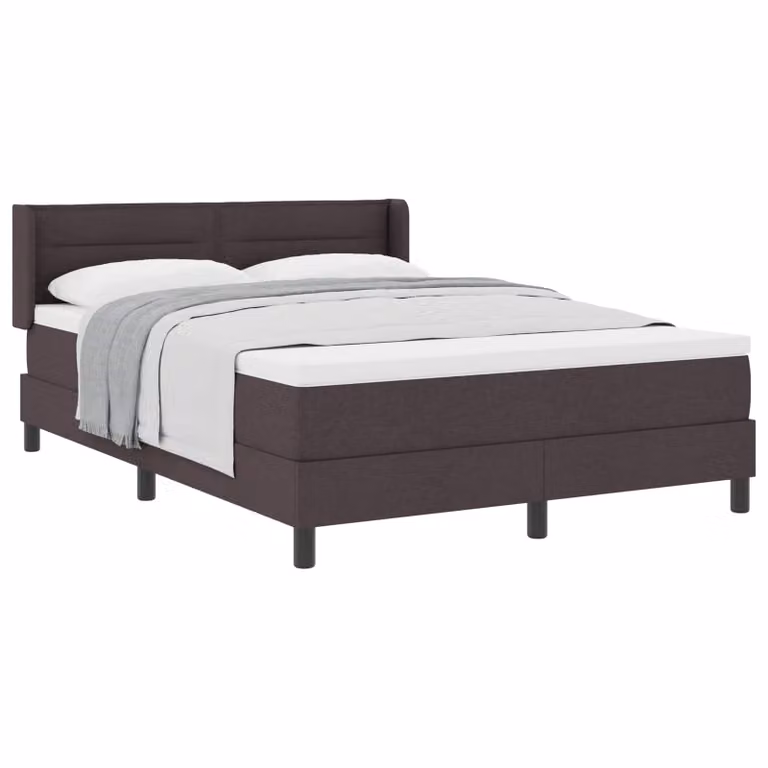 Letto a molle con testiera vidaXL in tessuto marrone scuro L/P/H: 200 x 140 x 280 cm