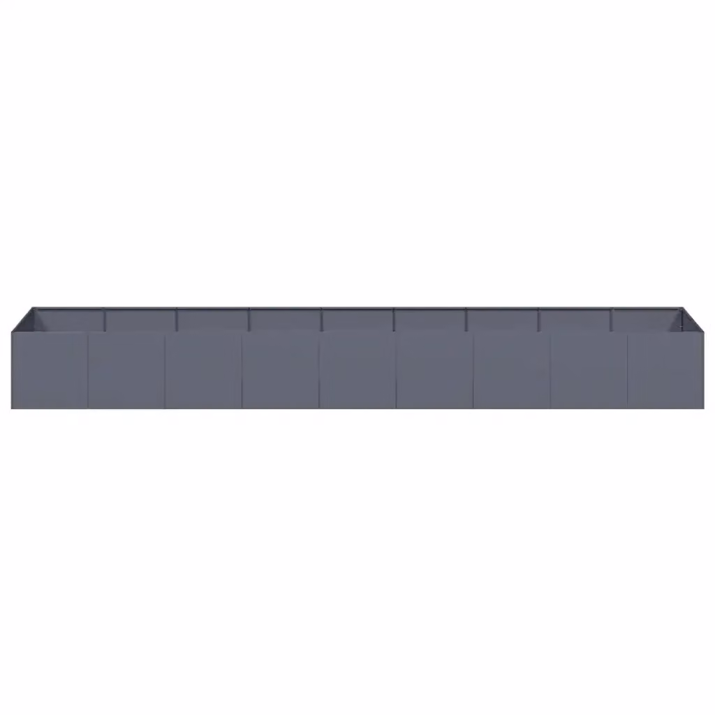 Fioriera moderna e minimalista HELLOSHOP26 in acciaio antracite con fondo aperto per piante da esterno L: 360 cm, P: 80 cm, H: 40 cm – 2