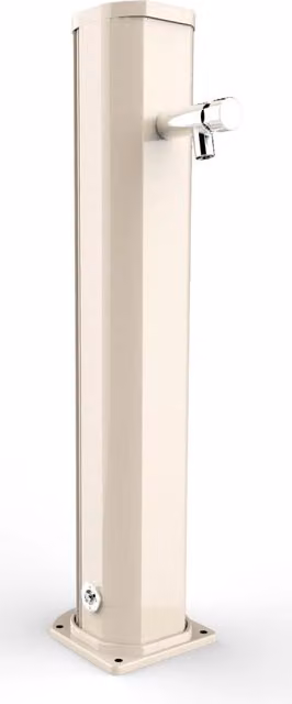 Fontana Lavapiedi da Giardino con Rubinetto Temporizzato Arkema Jolly Bianco Crema