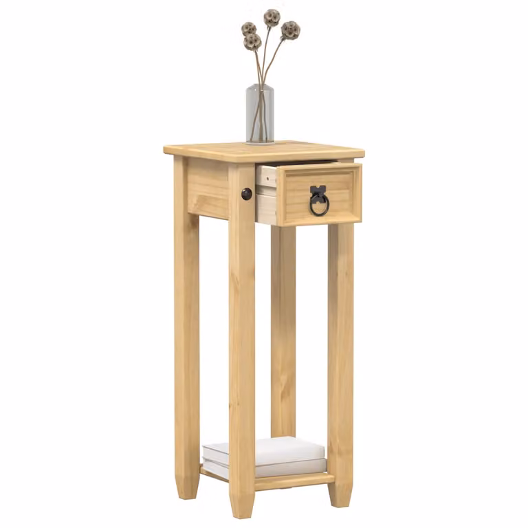 Porta Piante Corona vidaXL in Legno di Pino Cerato, Colore Marrone/Beige, L/P/H: 30 x 30 x 73 cm