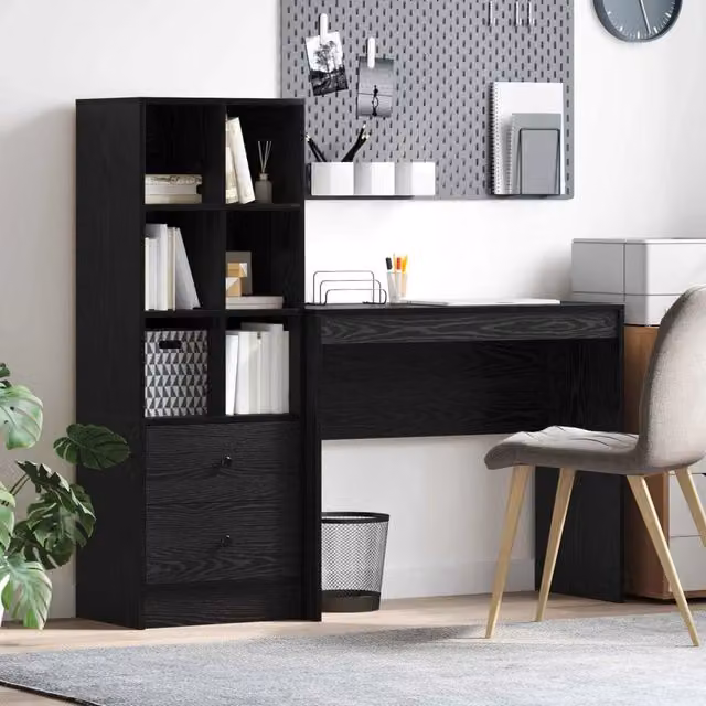 Scrivania Rovere Nero 135,5 x 40 x 127 cm 2 pz 3337322