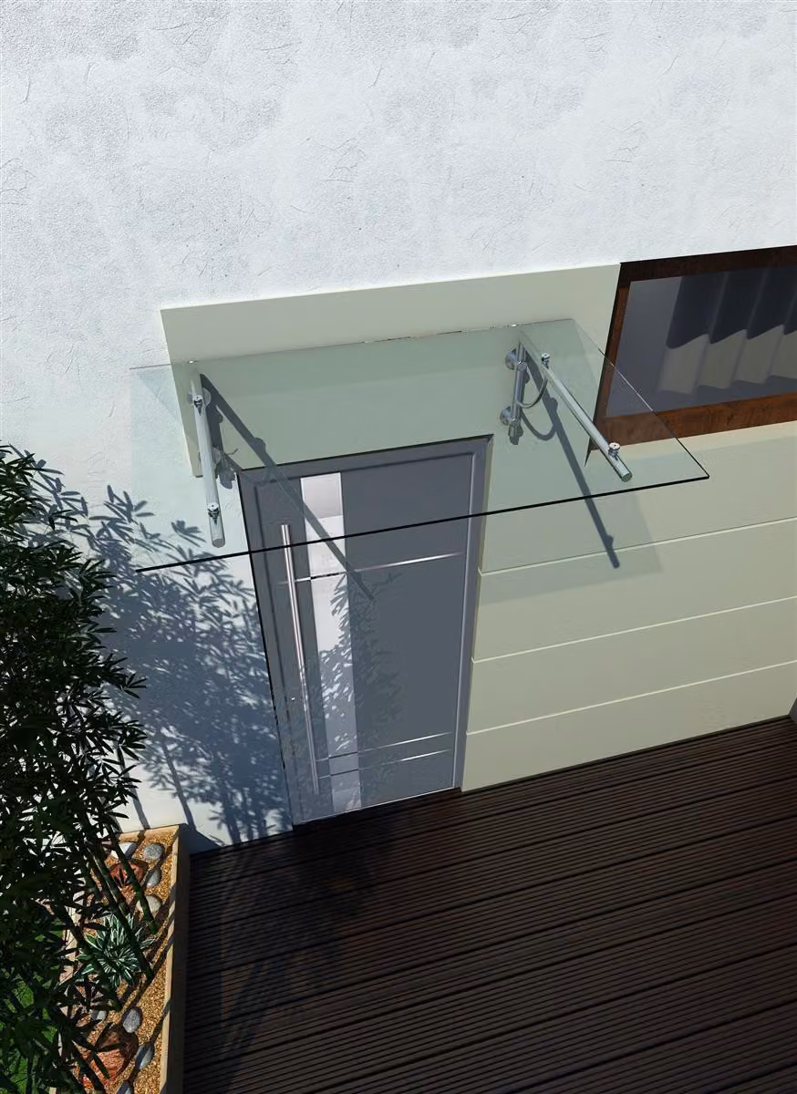 Glaszentrum Hagen - 180x90 cm Schizzo di vetro trasparente - Trasparente incl. Maniglia in acciaio