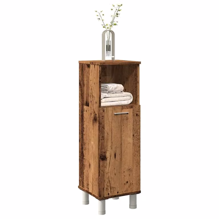 Mobile da bagno vidaXL in legno marrone con ante a cerniera e ripiani interni, L/P/H: 30 x 30 x 95 cm