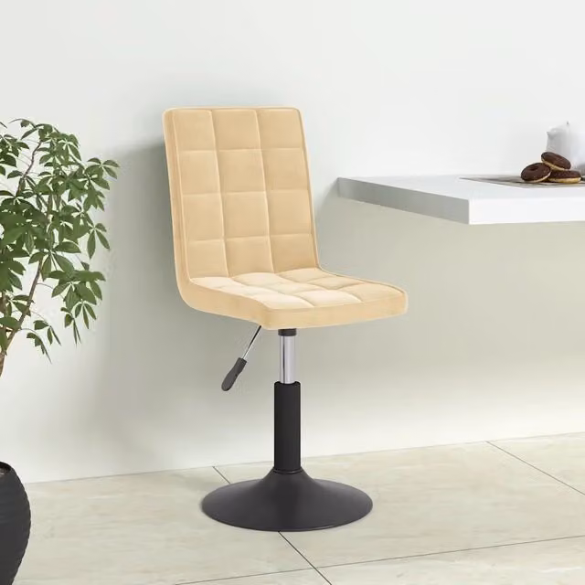 Sedie da Pranzo Girevoli 4 pz Crema in Velluto 3089288