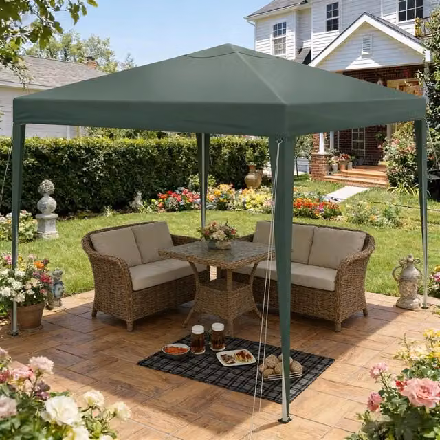 Gazebo regolabile REDOM verde L/P: 300 x 300 cm – 1