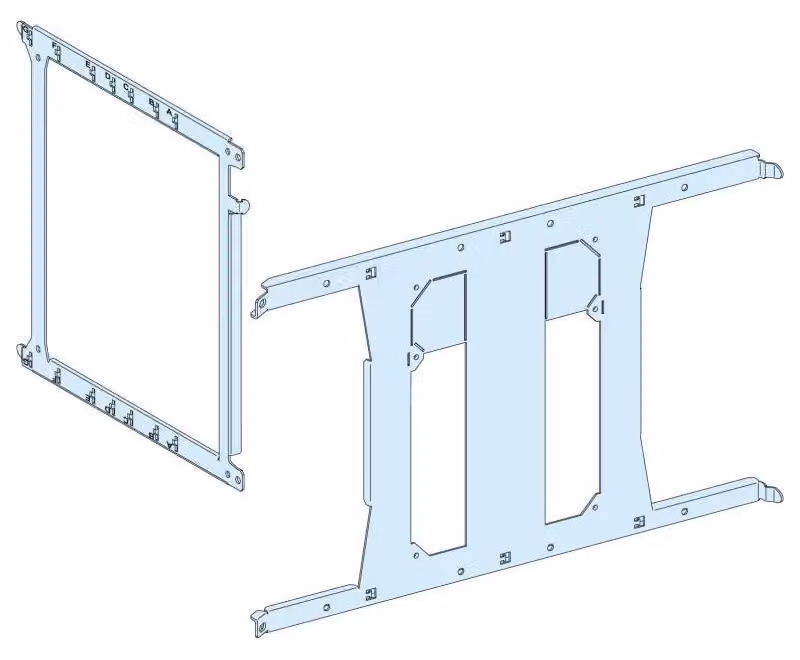 Schneider Electric PrismaSeT-P, piastra di montaggio, ComPacT NS630b-1000 a 3-4 poli, leva a bilanciere, installazione fissa, orizzontale, larghezza = 650 mm, altezza = 7 moduli, LVS03480