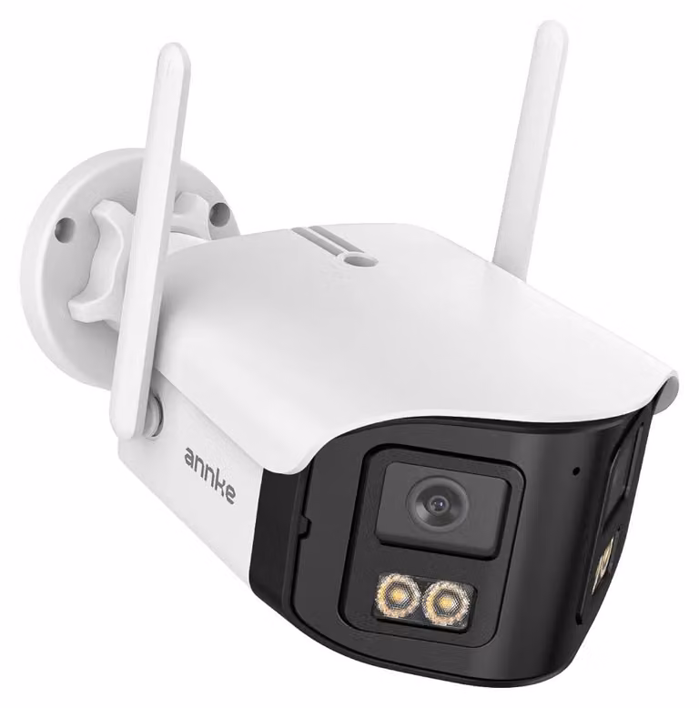 Telecamera di sicurezza, risoluzione 3840×1080, grandangolo ultra-ampio da 170°, Wi-Fi dual-band, visione notturna a colori, audio bidirezionale