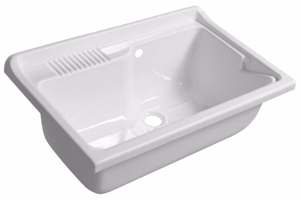 Lavello sospeso 80x50cm, plastica, bianco