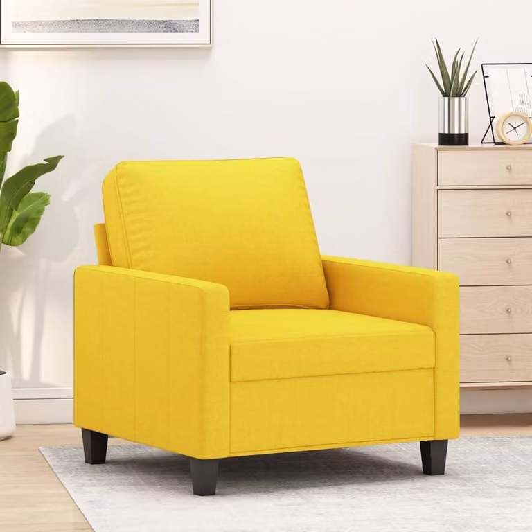 Maison Exclusive - Poltrona giallo chiaro, 60 cm, rivestita in tessuto