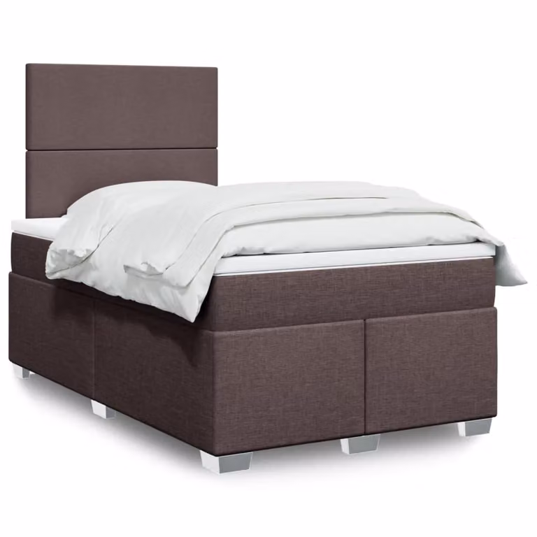 Maison Exclusive - Letto boxspring con materasso marrone scuro 120x190 cm tessuto