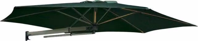 Ombrellone da giardino a parete Maffei Parrot P3 verde con struttura in alluminio e copertura in poliestere UPF 50+ Ø 2,70 m