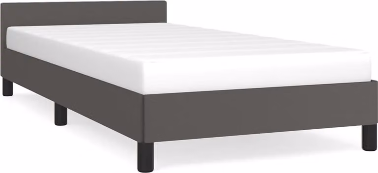 Giroletto con Testiera senza Materasso Grigio 100x200 cm