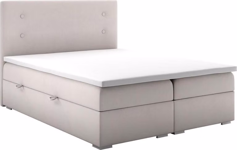 Schlafzimmer Bett Polster Modern Design Luxus Doppelbett Beige Boxspringbett
