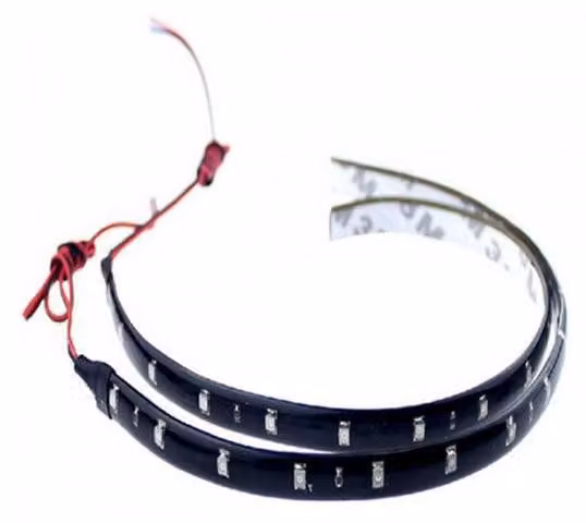 Set di due strisce LED impermeabili da 30 cm - Luci diurne - 12 LED SMD - arancione