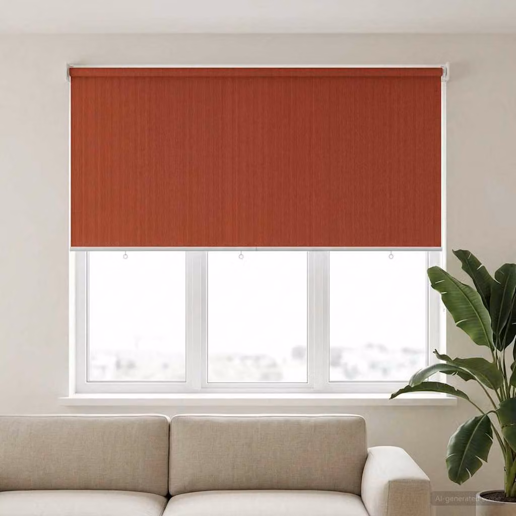 Tenda a rullo esterna vidaXL in HDPE color terracotta con blocco UV 90%, montaggio a parete, L: 180 cm x H: 140 cm