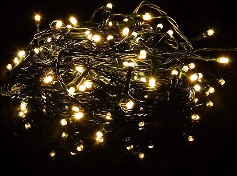 Ghirlanda luminosa LED con timer, dimmerabile, 40 luci bianco caldo/verde, 3,9 m, per esterni BA11203