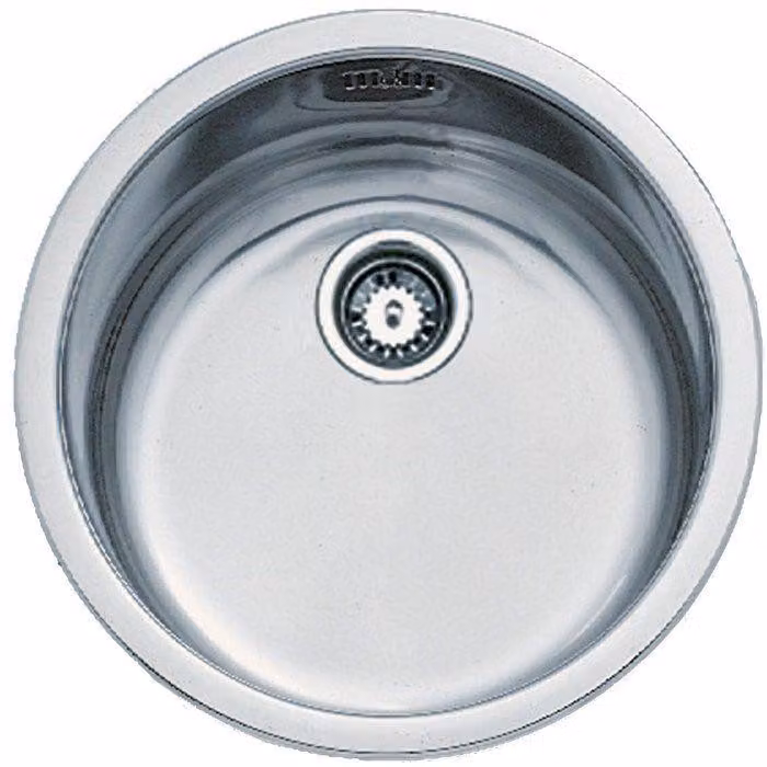 Lavello da incasso TEKA, modello rotondo, con una vasca rotonda di profondità 180 mm, in acciaio inossidabile lucido, adatto a mobili da 45 cm