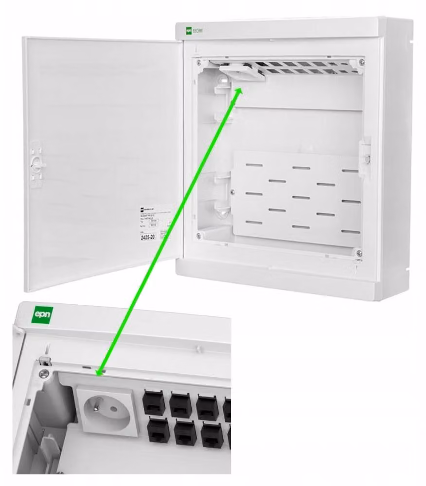 Distributore elettrico a vista ELEGANT RP 2x12 PE+N IP40 bianco 2425-20 EPN