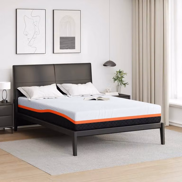 Materasso vidaXL in gel con tessuto Jacquard bianco e grigio, L 140 x P 190 cm