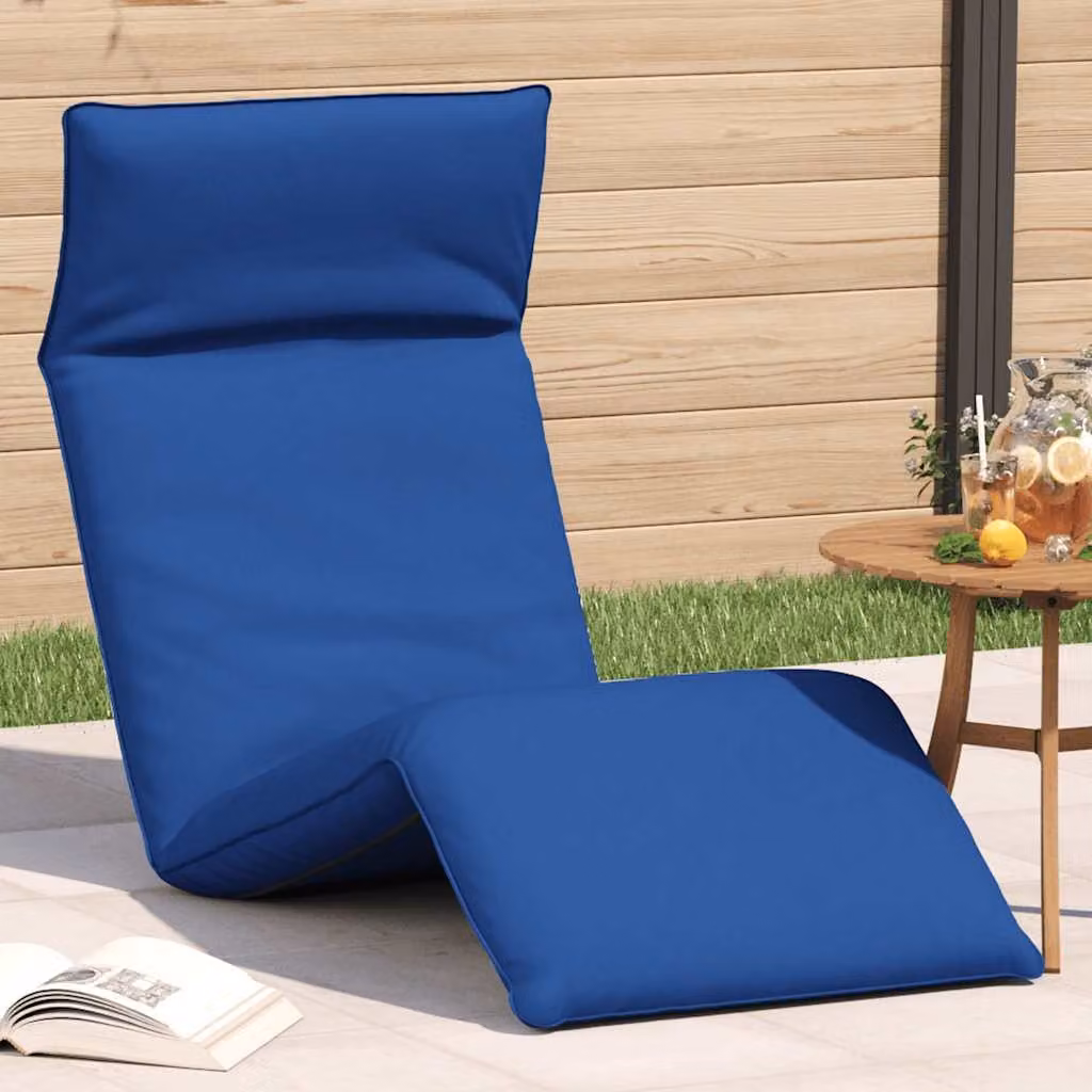 vidaXL Lettino Pieghevole Blu Reale con Poggiatesta Regolabile e Struttura in Acciaio, L 175 x P 54 x H 8,5 cm