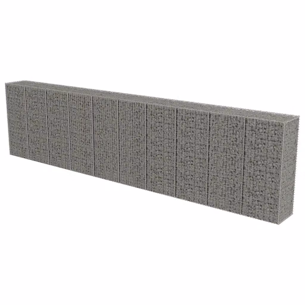 Gabbione vidaXL con copertura in acciaio zincato grigio L: 600 cm, P: 50 cm, H: 150 cm – 2