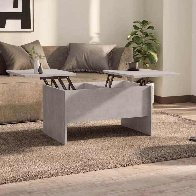 vidaXL Tavolino da Salotto Moderno in Legno e MDF Grigio L: 80 cm, P: 50 cm, H: 42,5 cm