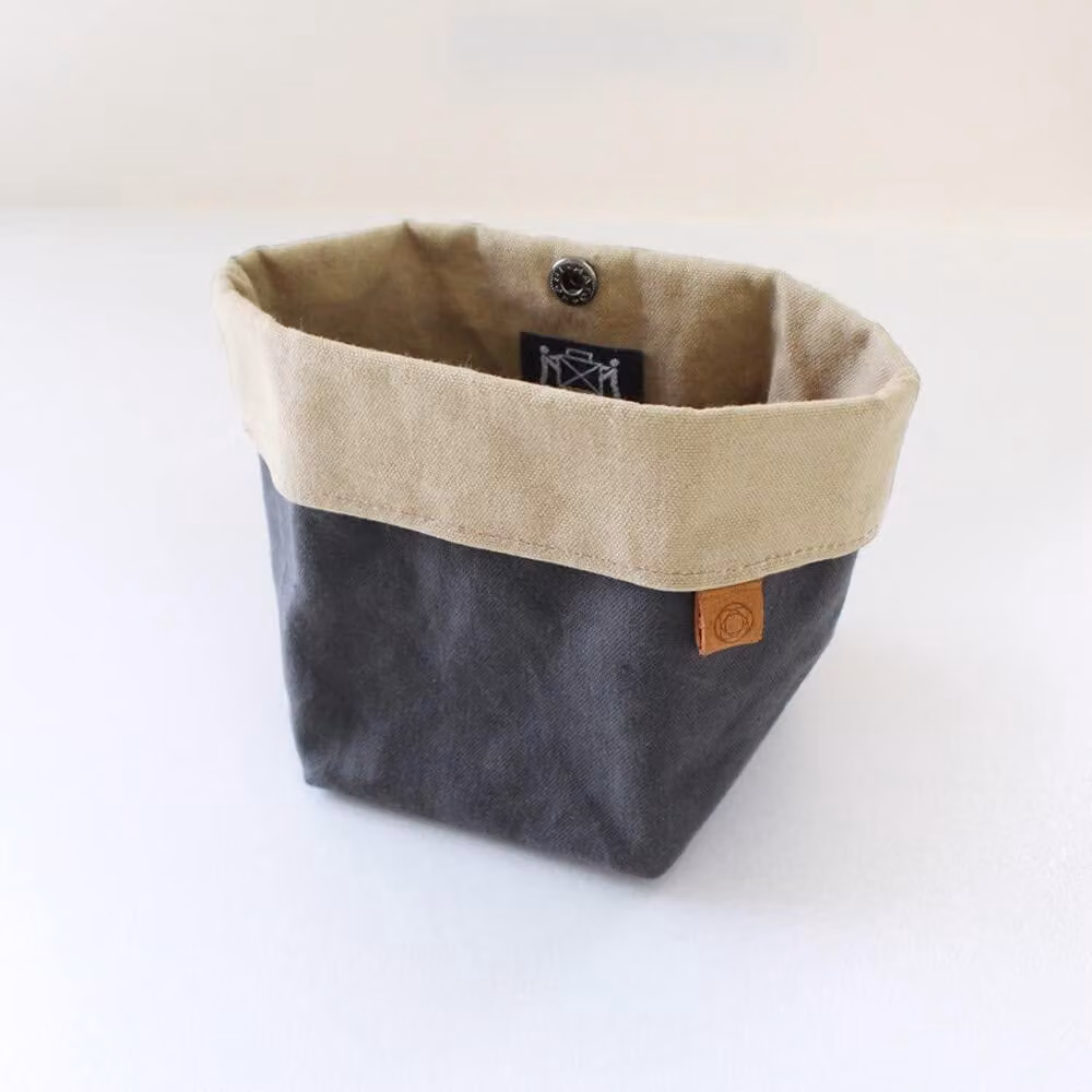 Accessorio: pochette, cotone cerato, grigio, 15,5 x 9 cm