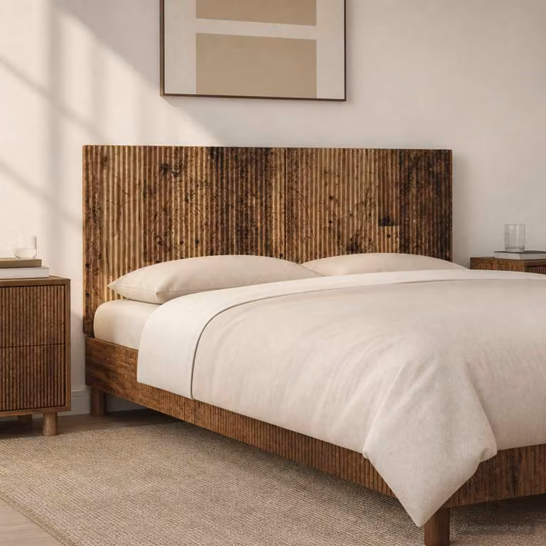 vidaXL Testiera da Muro ARNHEM in Legno Ingegnerizzato Marrone con Ripiano Integrato L: 120 cm, H: 50 cm, P: 10,2 cm