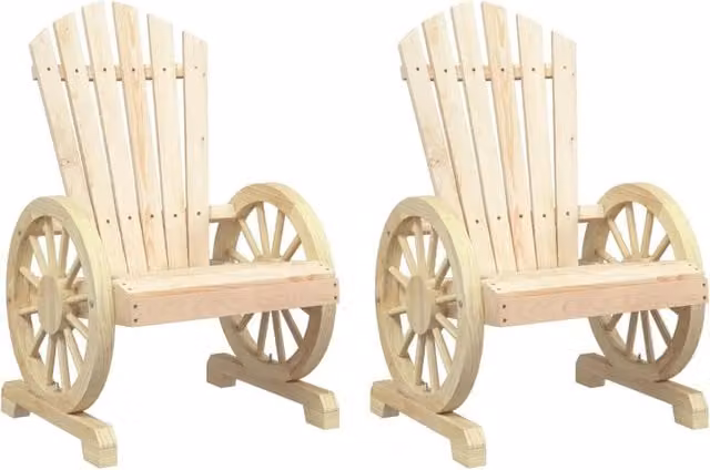 Sedie da Giardino Adirondack 2 pz | Sedie da Esterno in Legno Massello di Abete