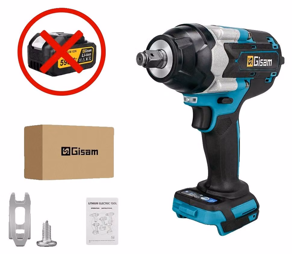 Avvitatore a impulsi elettrico, coppia 1800 N·m, attacco da 1/2 pollice, senza batteria, confezione in cartone