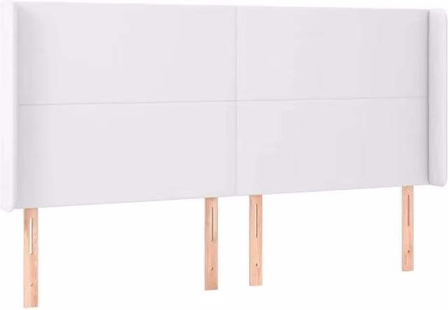 Testiera | Testata ad Orecchio Bianca 203x23x118/128 cm in Similpelle