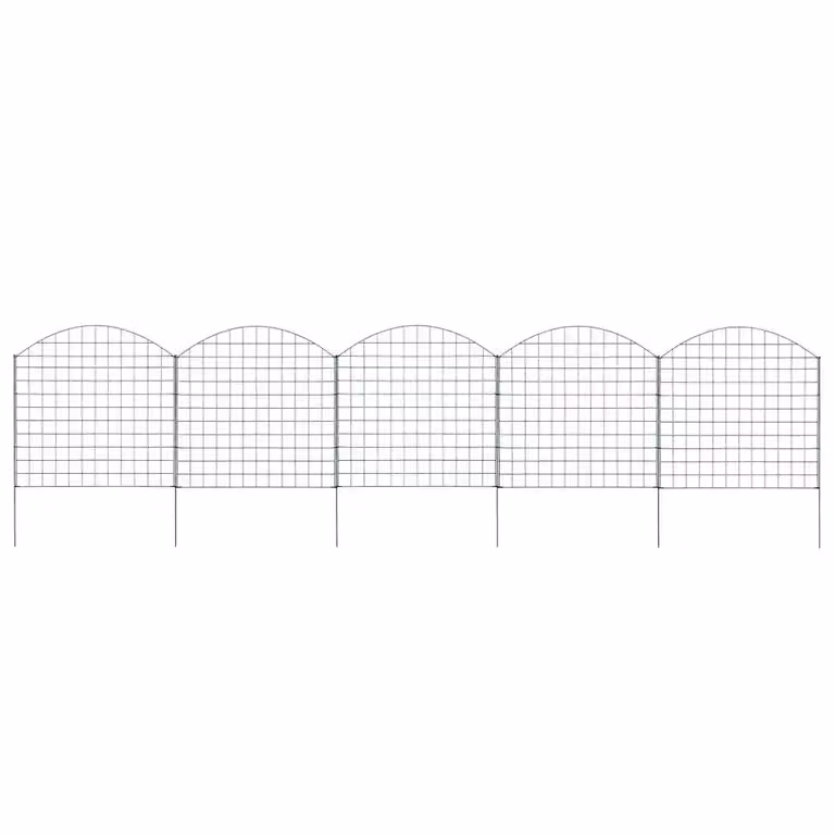 Set Recinzione ad Arco vidaXL in Acciaio Verniciato a Polvere Verde, L: 77,5 cm, H: 78,5 cm