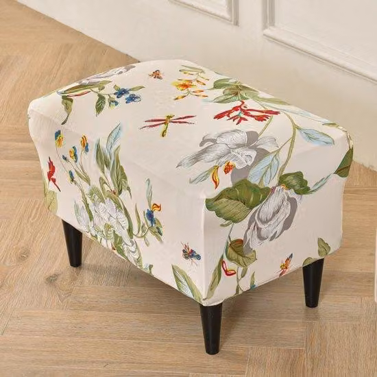 Copri-poggiapiedi elasticizzato, rettangolare, con motivi floreali, lavabile, 40-60 cm