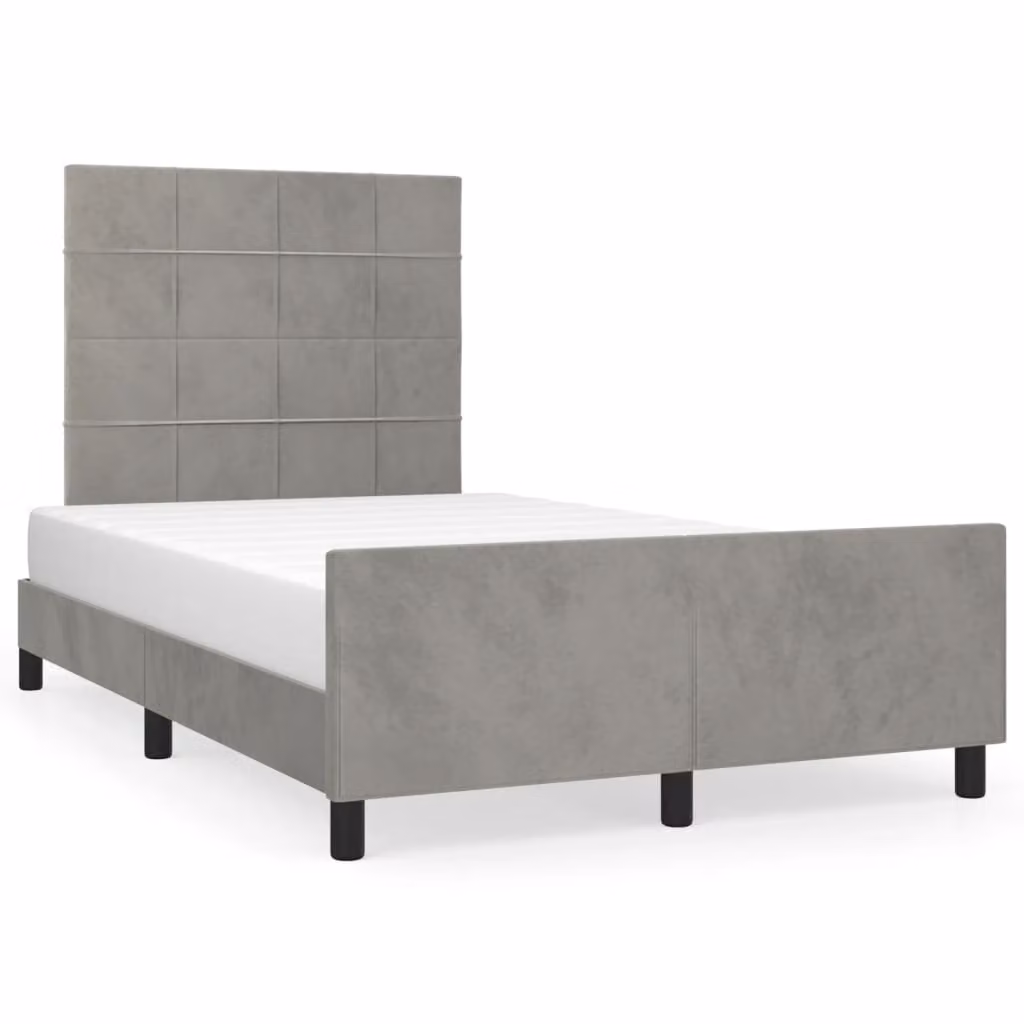Giroletto senza Materasso Grigio Chiaro 120x200 cm Velluto