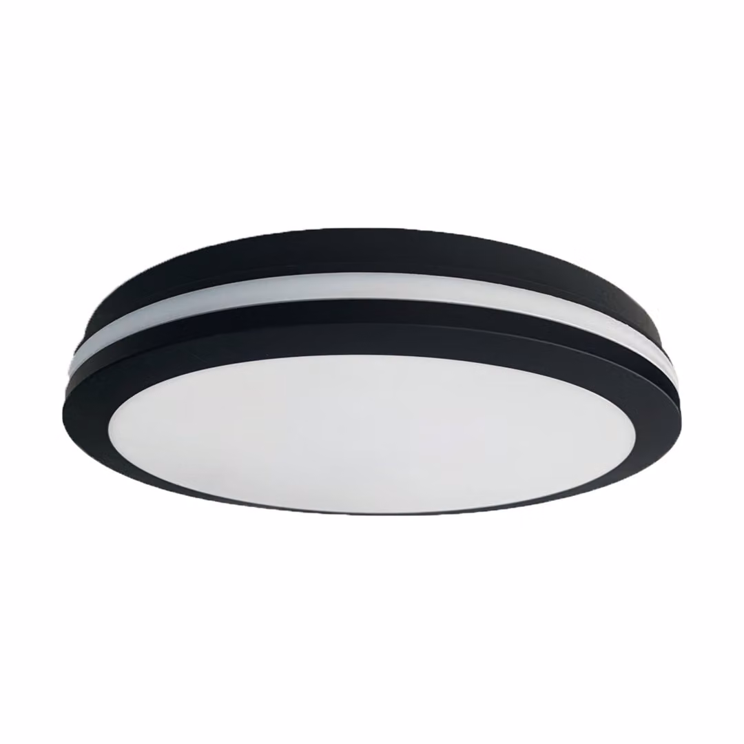 LED 36W bianco/nero rotondo 30 cm plafond Marlon Eko-Light