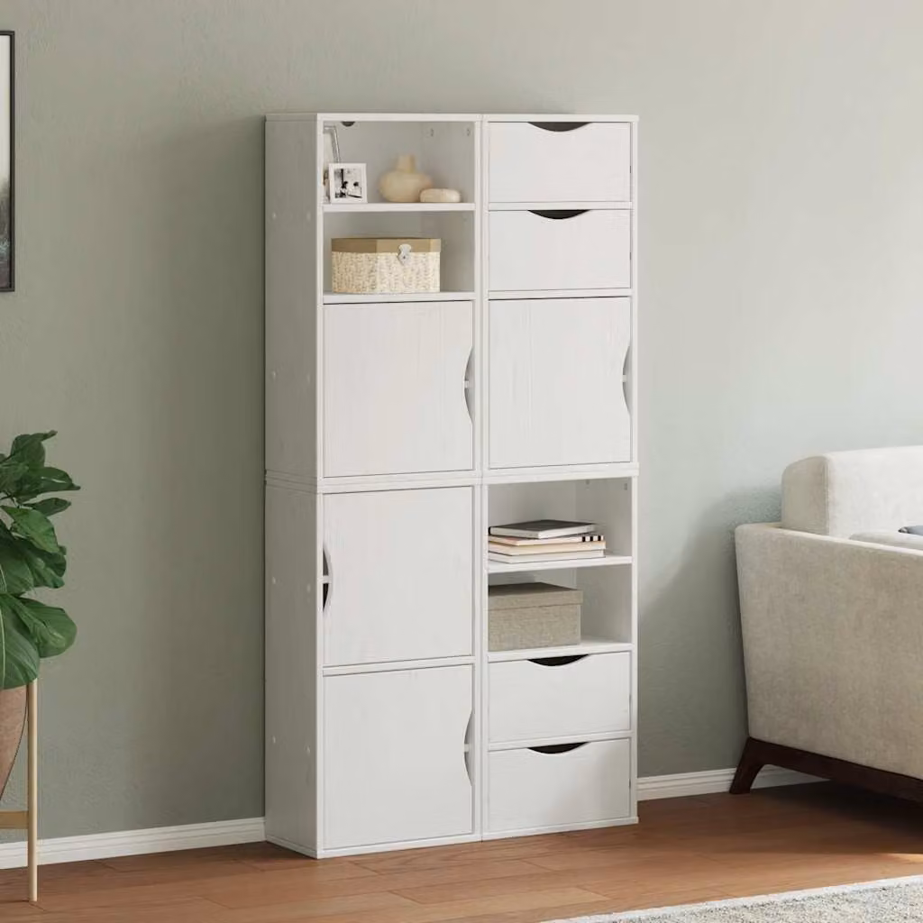 Set di 4 armadietti a muro vidaXL ODDA in legno di pino bianco L 40 cm x P 24 cm x H 79 cm – 1