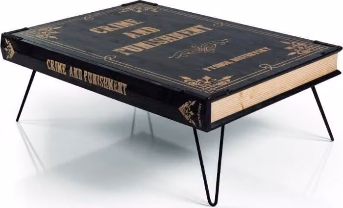 Designer Couchtisch Wohnzimmer möbel Schwarzer Loft Buch Luxus Tisch