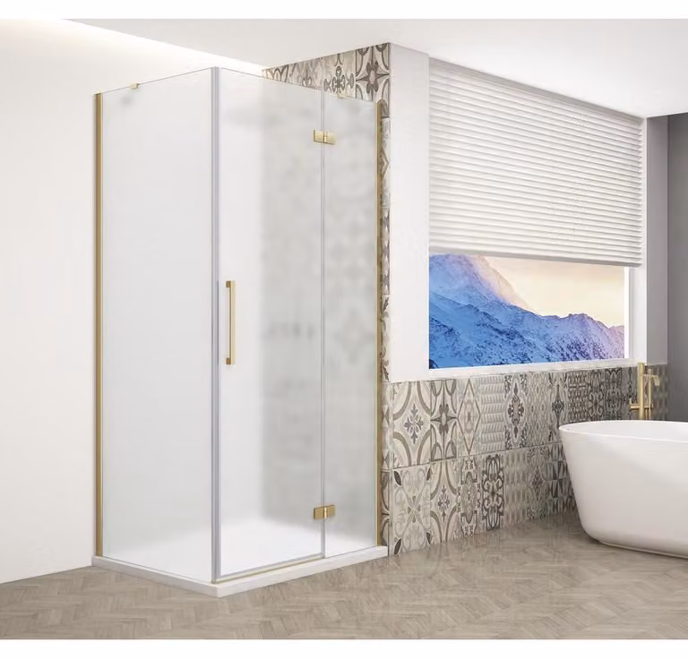 TRINITY GOLD MATT Box doccia rettangolare 800x900 mm, vetro satinato, destra