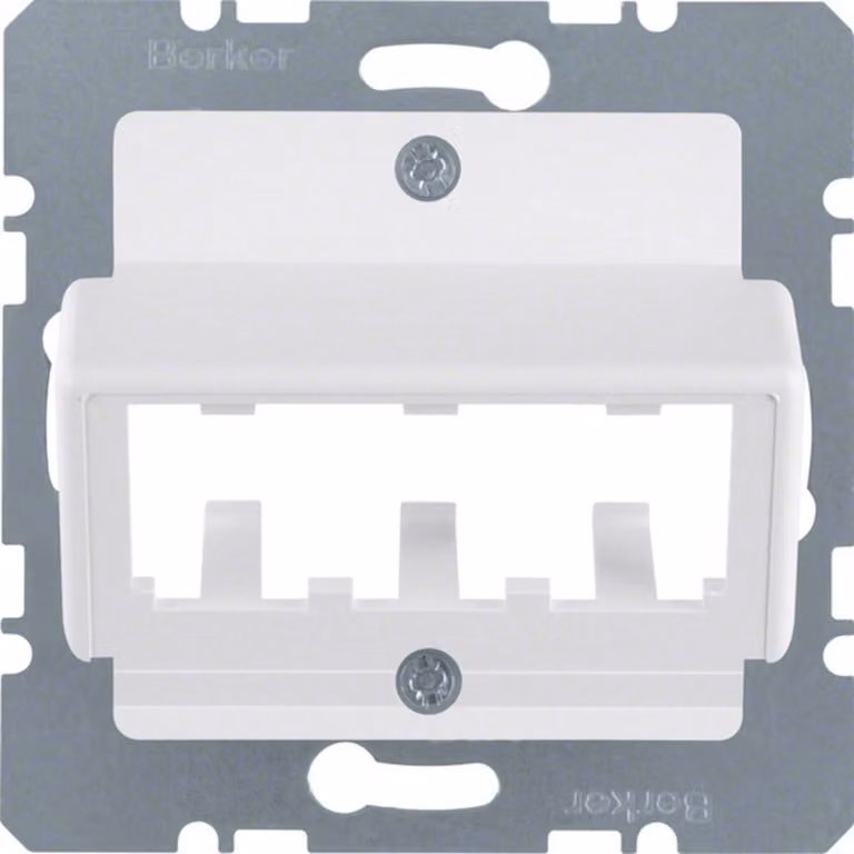 Berker 14271909 Piastra centrale per 3 moduli MINI-COM, bianco polare, opaco/vellutato Sistema di piastre centrali