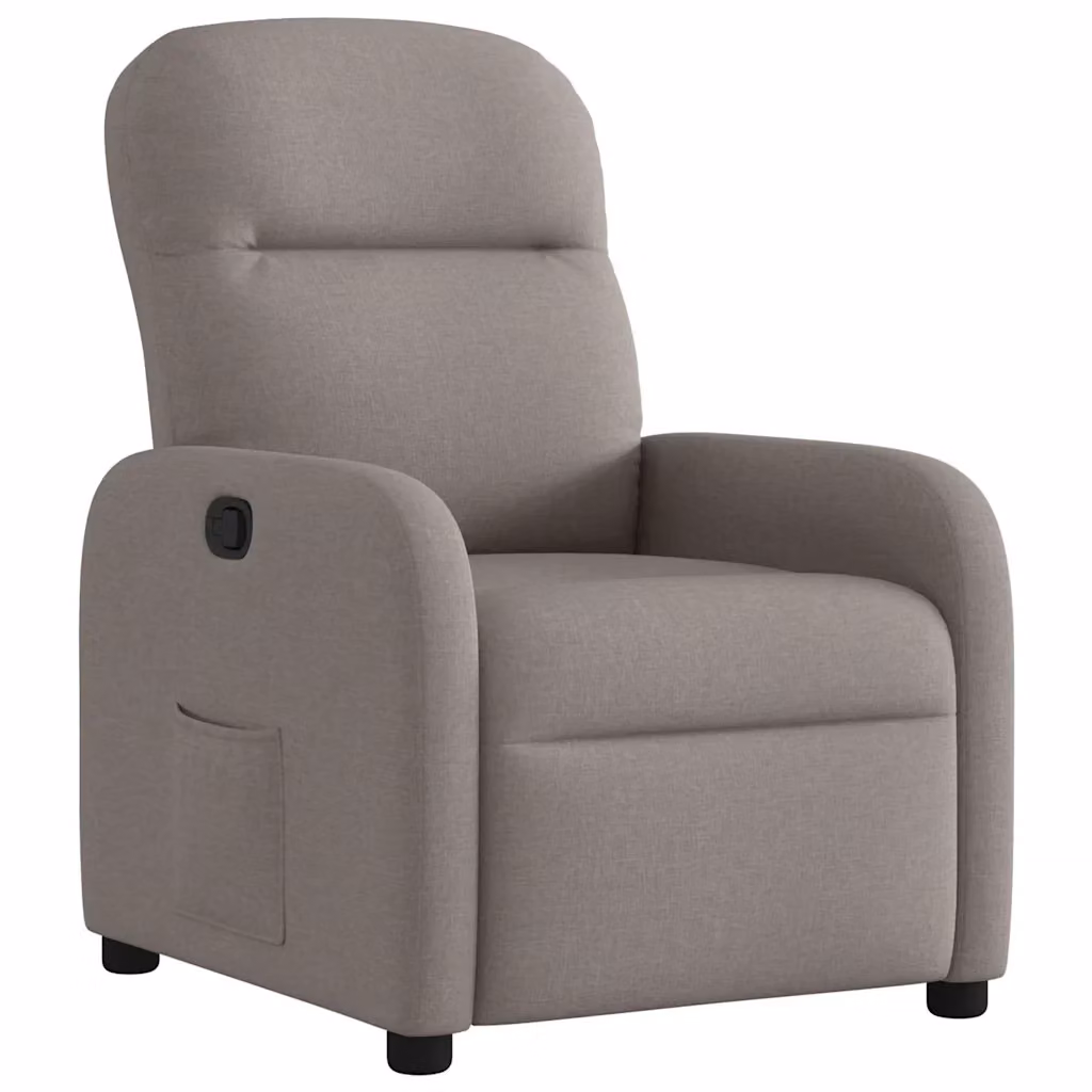 Poltrona Reclinabile Relax vidaXL in Tessuto Beige e Grigio con Braccioli e Reclinazione Manuale – 2