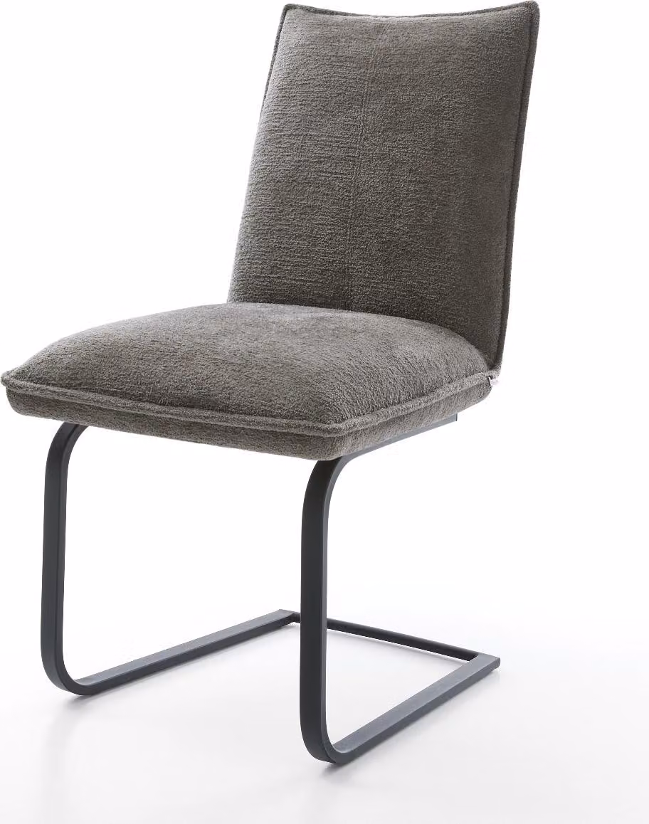 DELIFE sedia a sbalzo Lelio-Flex Bouclé Soft Mud Cantilever piatto Nero Nucleo a molle tascabili
