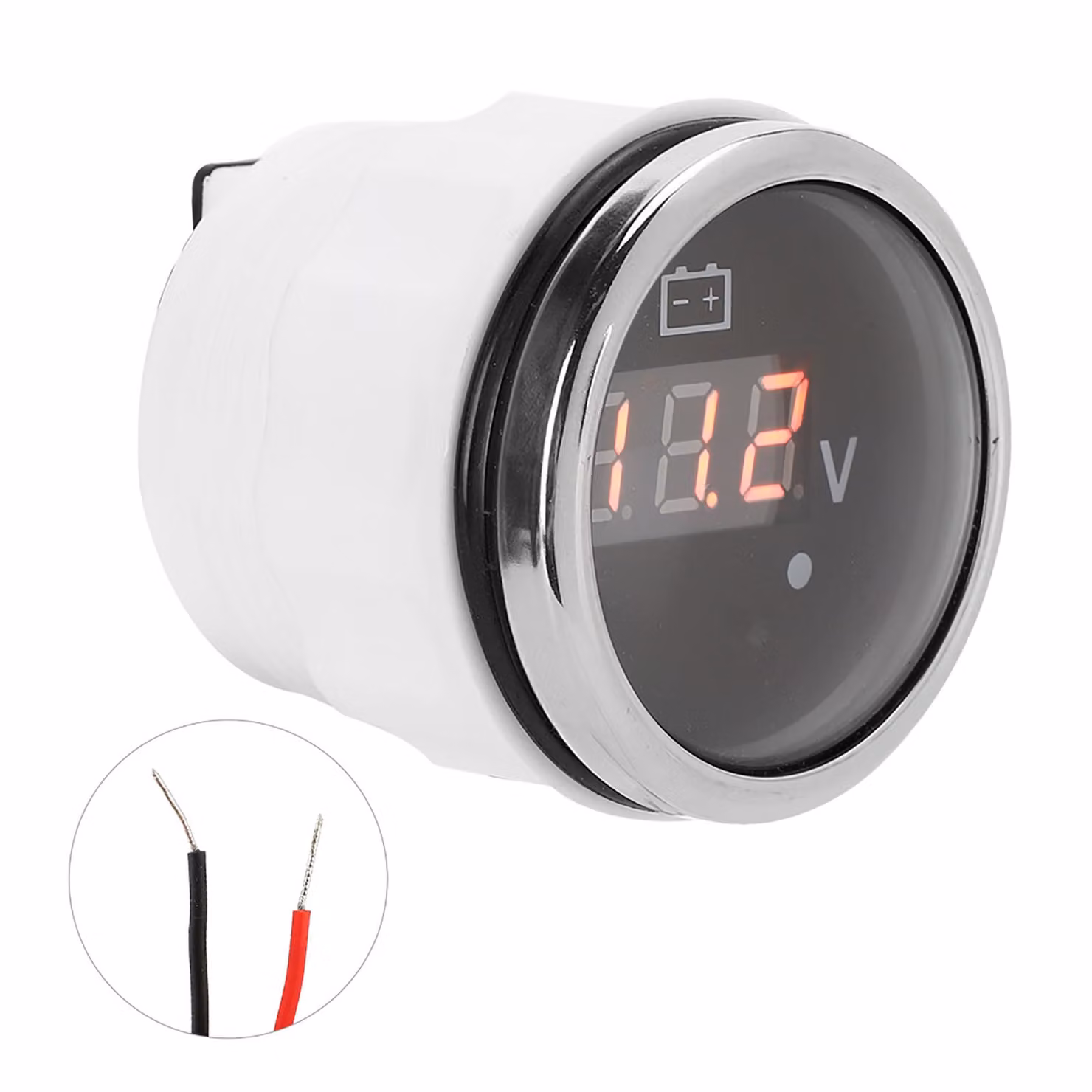 Misuratore di tensione, misuratore di tensione marina, display di tensione 8-32V, voltmetro a LED, misuratore per auto impermeabile