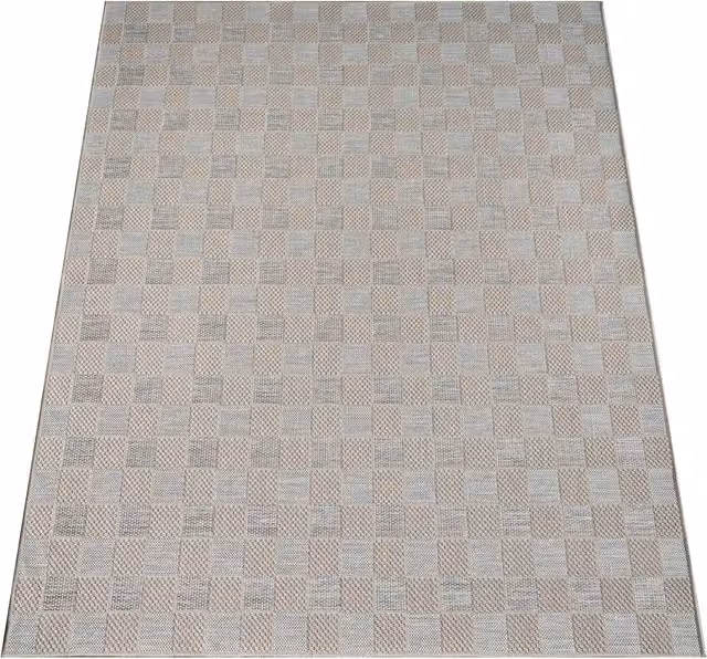 Tappeto Verona beige e bianco per interni ed esterni, stile boho, L: 120 cm x P: 160 cm