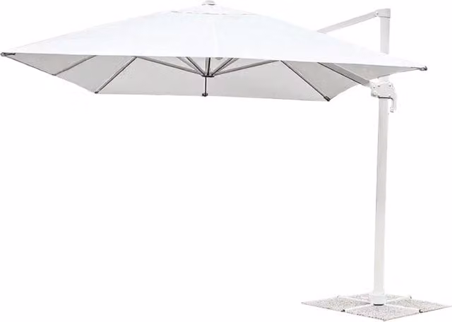 Ombrellone rettangolare braccio laterale 4x3 metri bianco