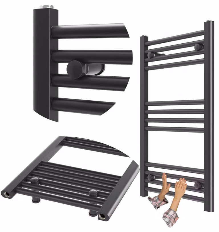 Granitan - Radiatore da bagno - Scaldasalviette - 50x80 cm - Nero - Scaldasalviette - BRENO