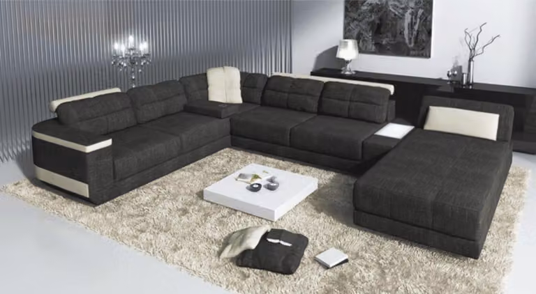 Designer U-Form Ecksofa XXL Wohnlandschaft Sofa Couch Polster Sofa Ecke