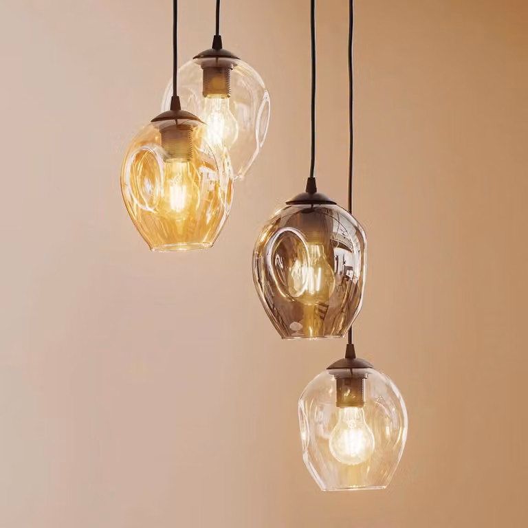 Lampada a sospensione in vetro Starla EMIBIG LIGHTING, dimmerabile, Nero, Soggiorno / Sala da pranzo, Vetro, Moderno, Lampada a sospensione