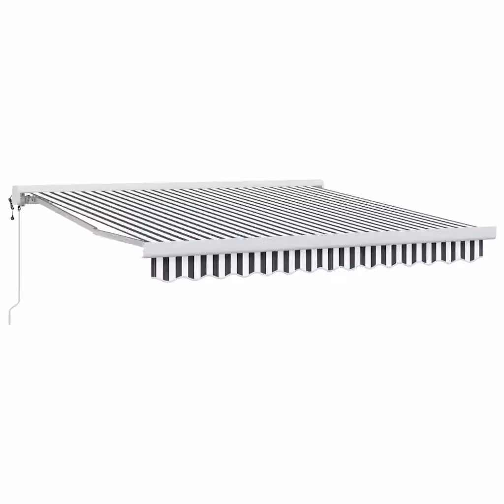 vidaXL Tenda da Sole con Bracci Pieghevoli in Alluminio e Poliestere, Antracite e Bianca, L: 3 m, P: 2,5 m – 2